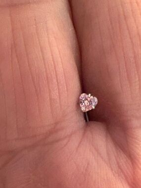 Nose Ring- 20G Pink Stainless Steel Stud Nose Heart   Nose Piercing